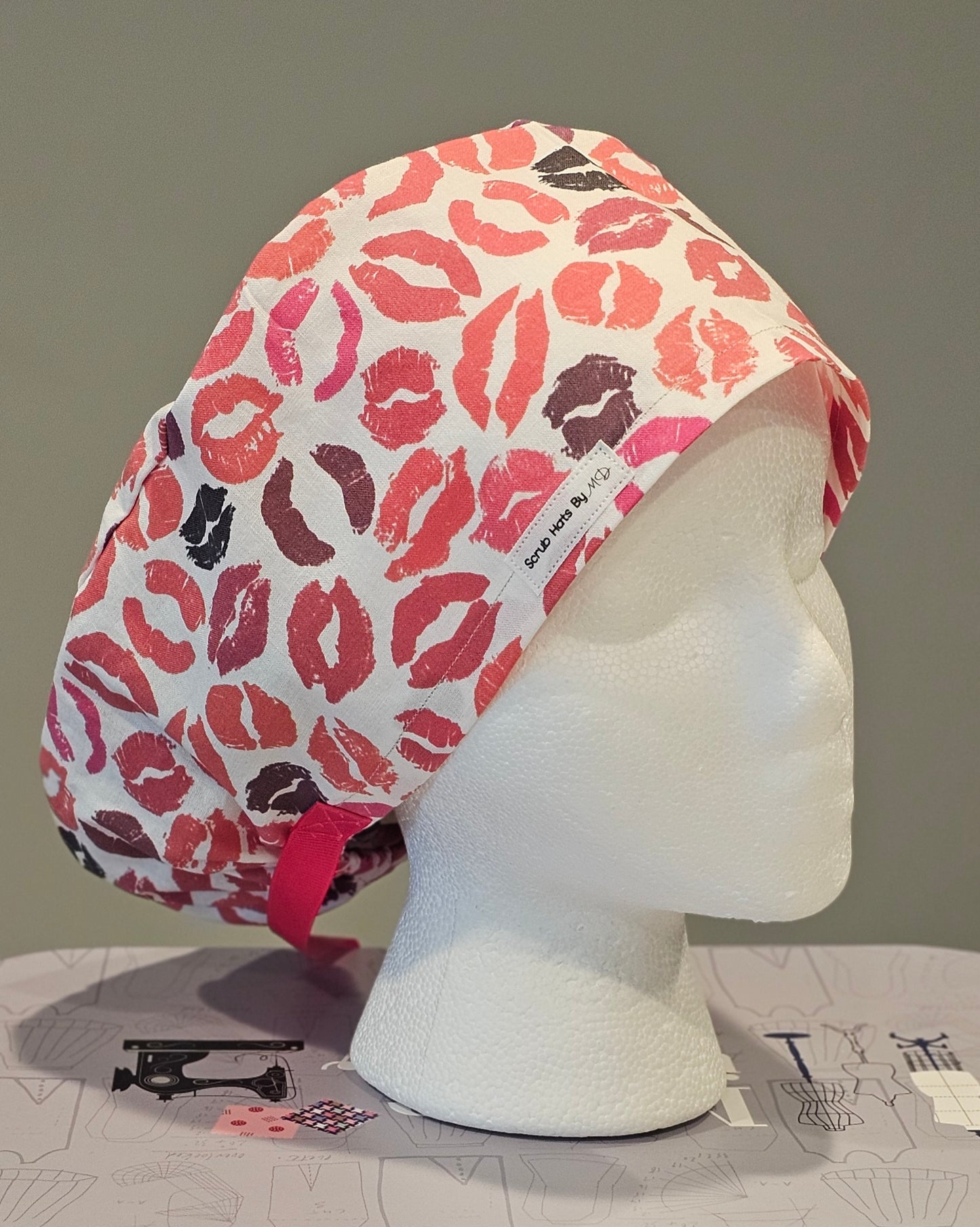 Surgical Scrub Caps Pink Lipstick Scrub Caps