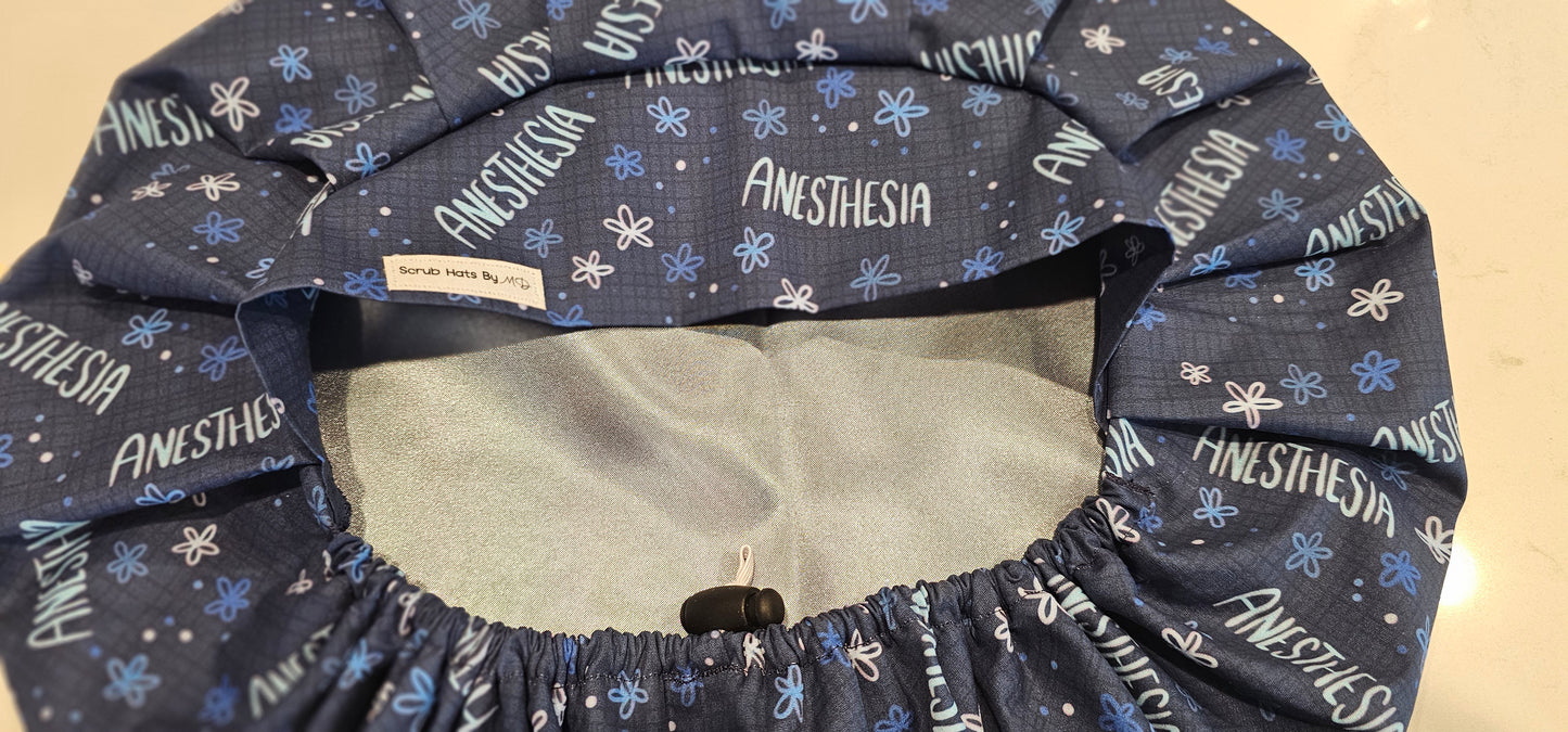 Anesthesia Floral Scrub Caps