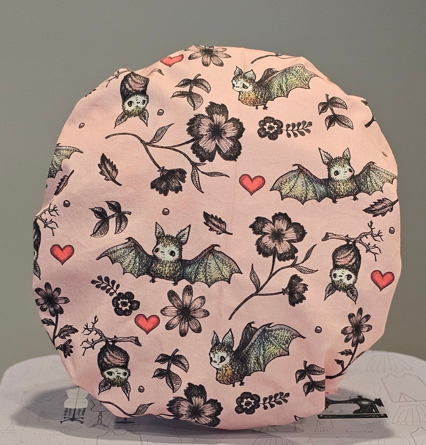 Bats And Hearts Halloween Scrub Caps