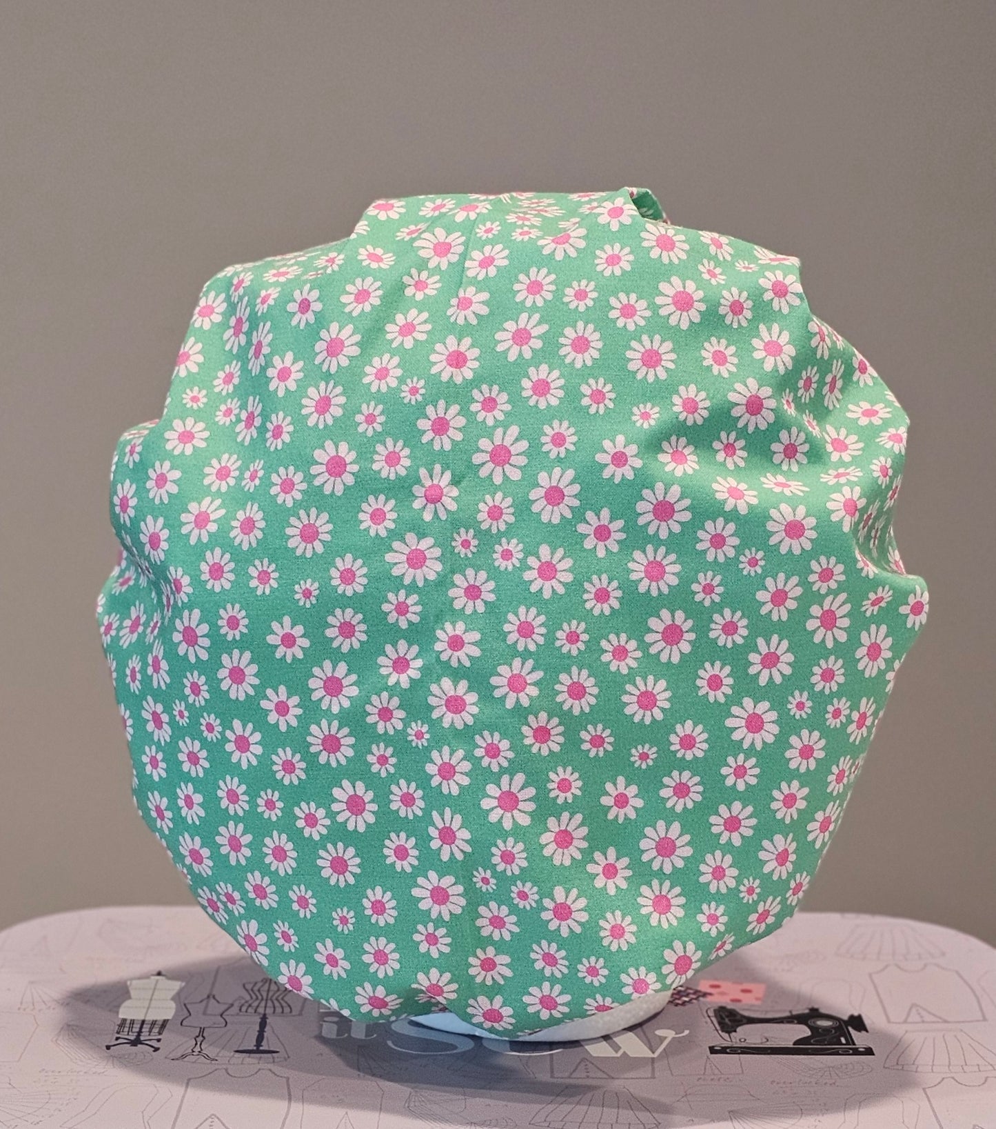 Spring Packed Daisies Floral Scrub Cap