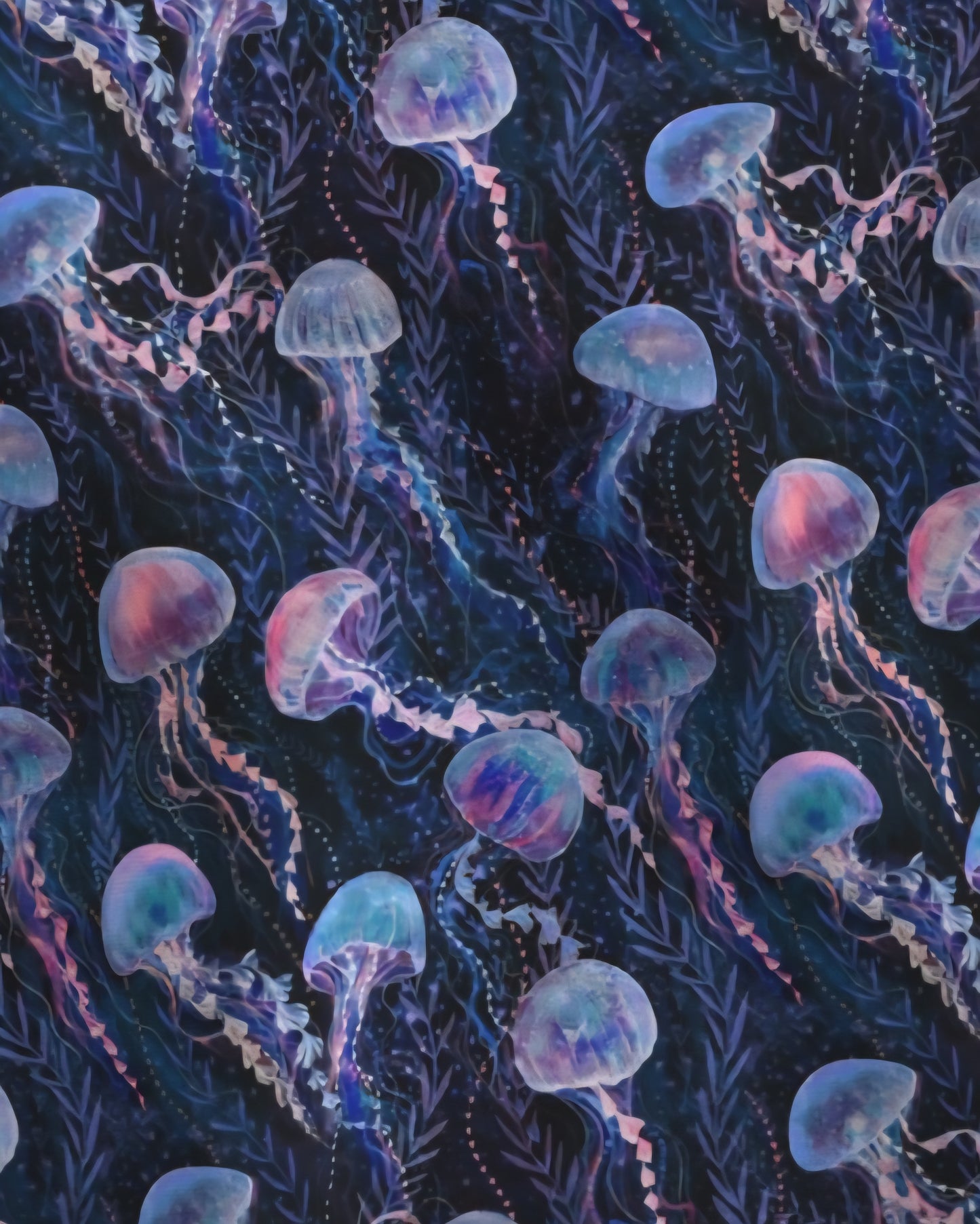 Magic Jellyfish Watercolor Scrub Caps