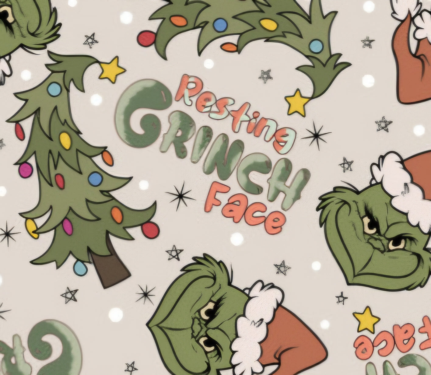Resting Grinch Face Scrub Caps