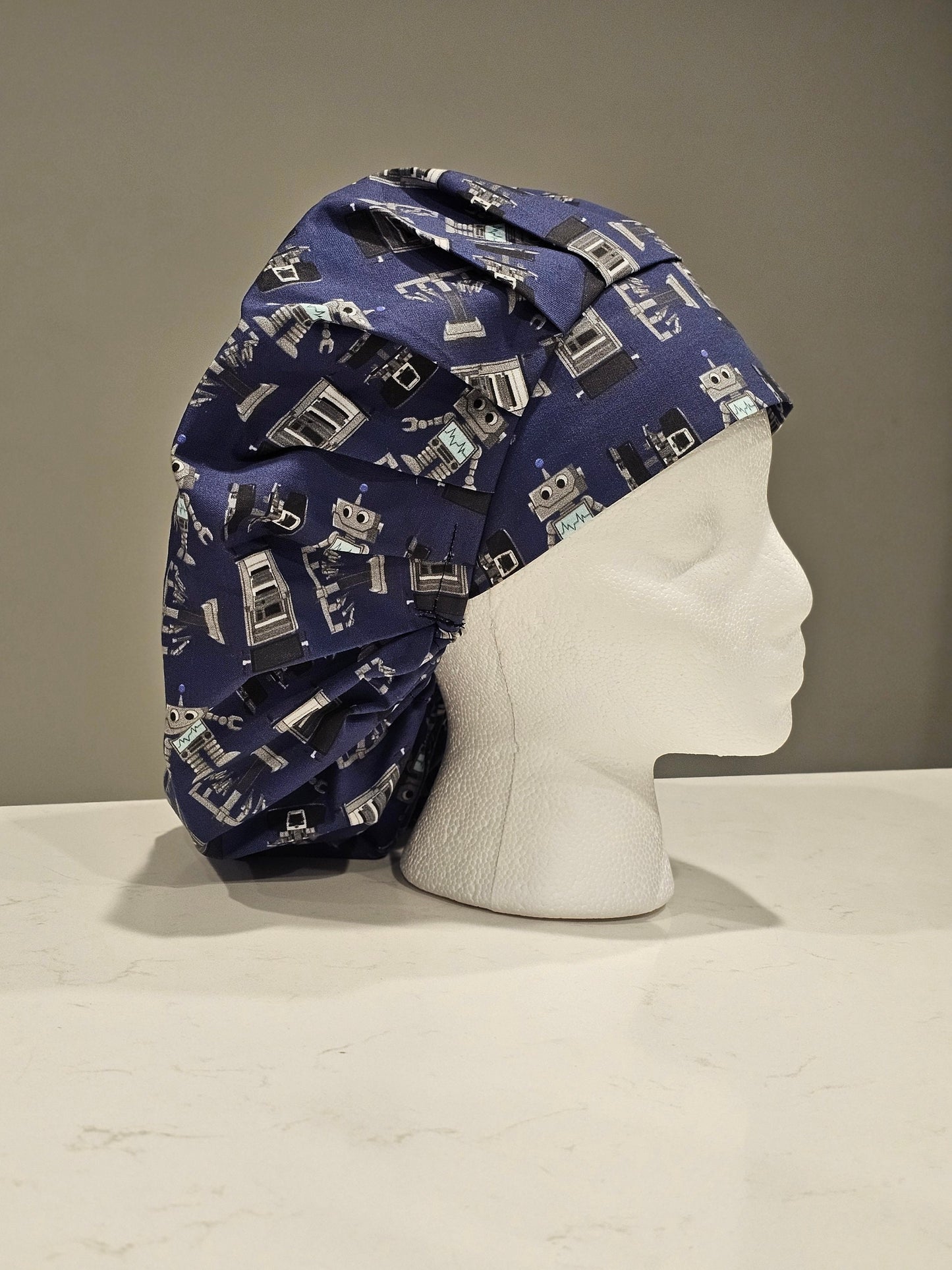 Robotic Surgery on Blue Scrub Caps