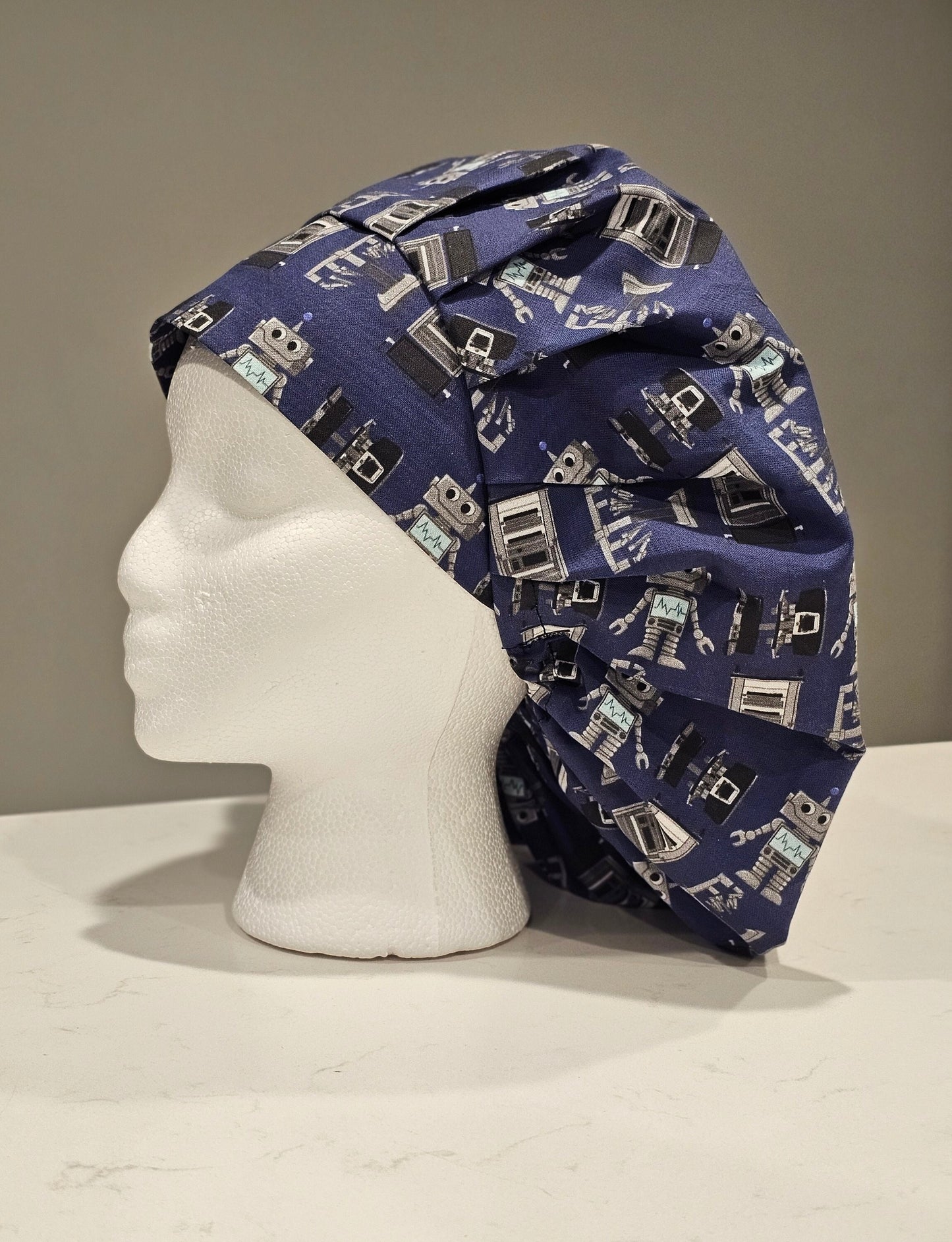 Robotic Surgery on Blue Scrub Caps