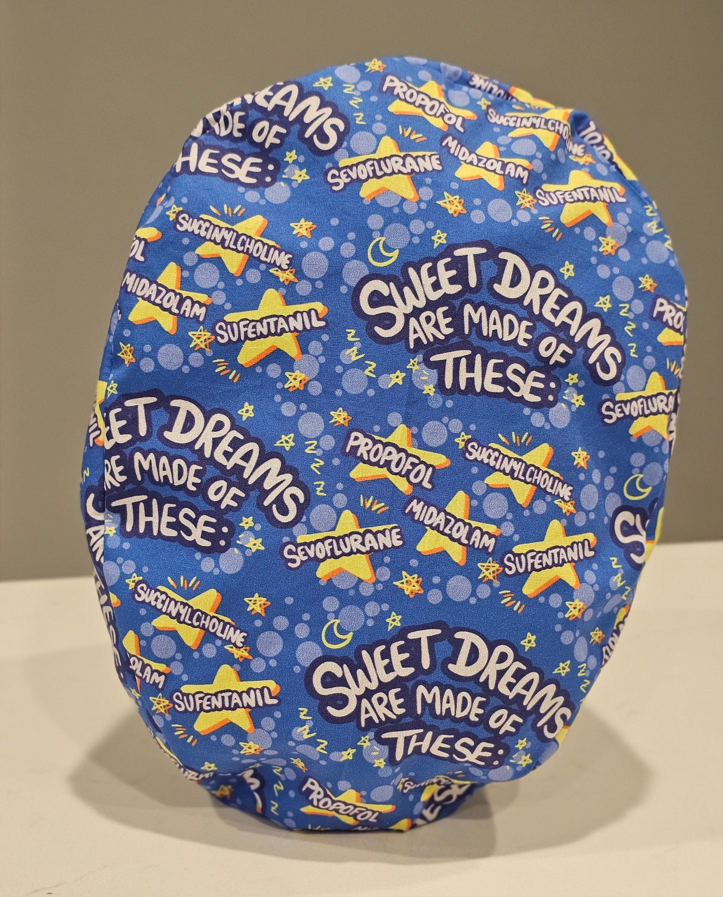 Sweet Dreams are Made of These Anesthesia on Blue Scrub Caps