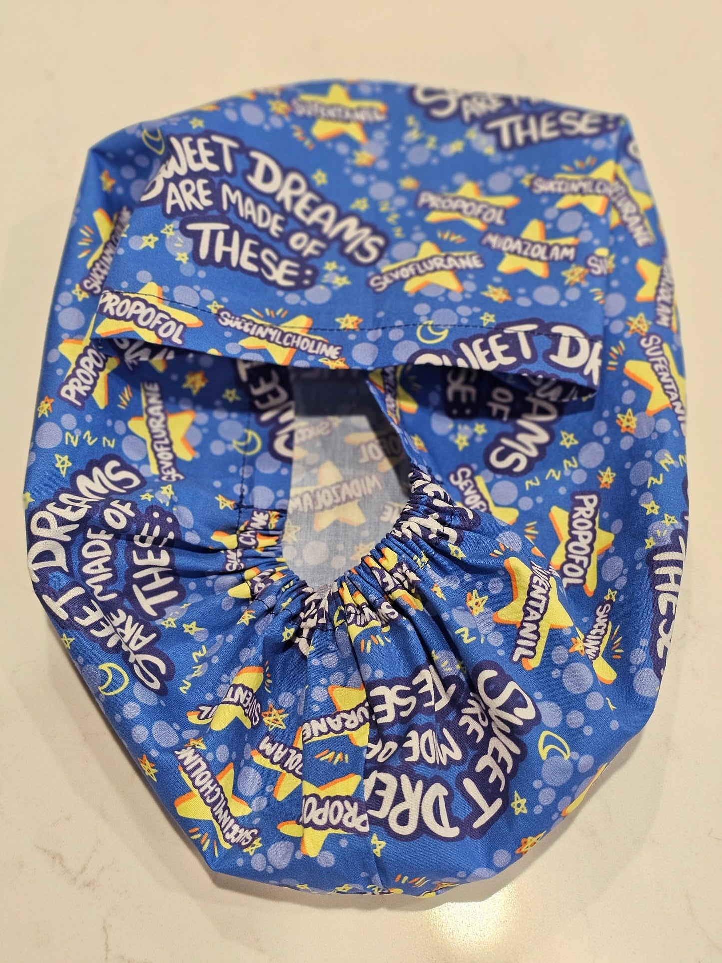 Sweet Dreams are Made of These Anesthesia on Blue Scrub Caps