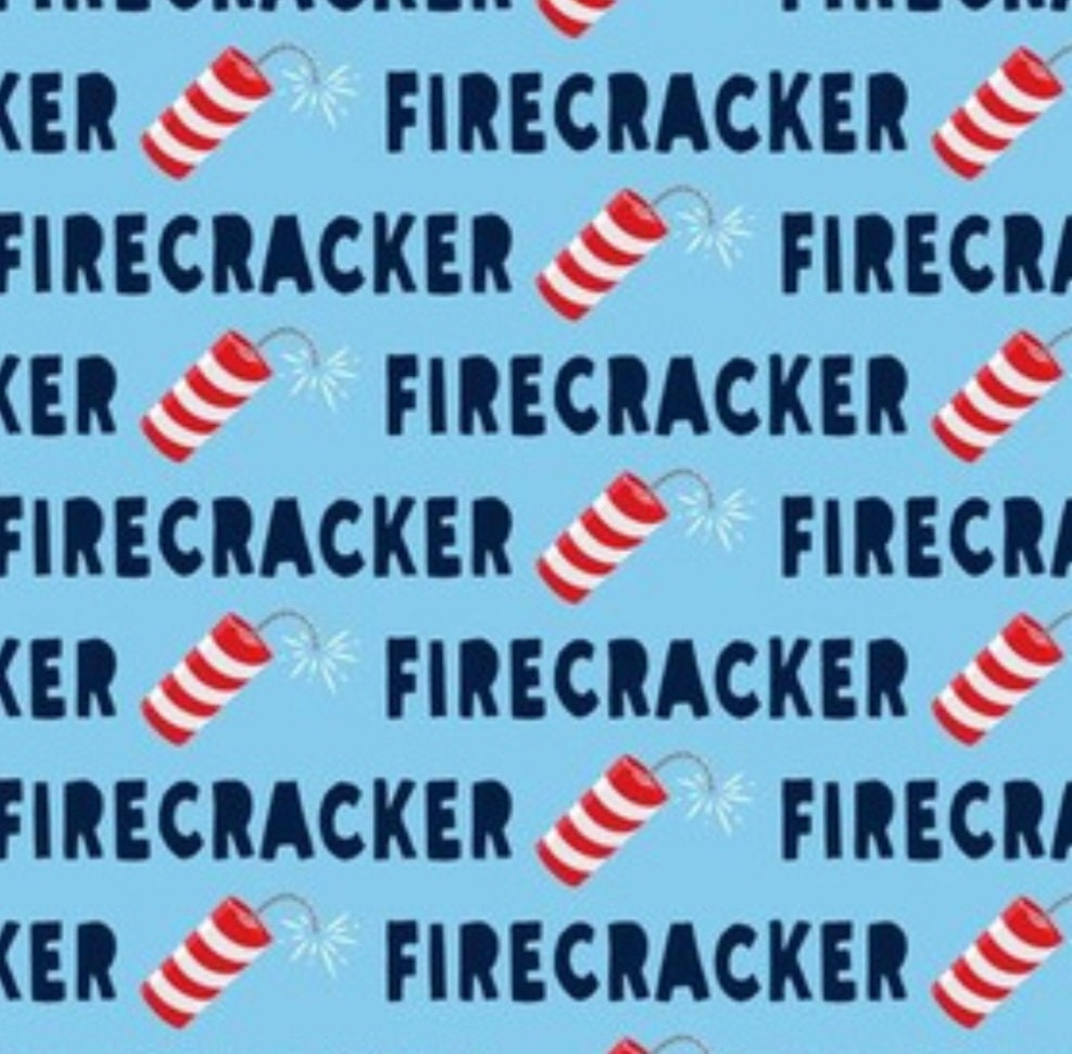 Firecrackers on Blue Scrub Caps
