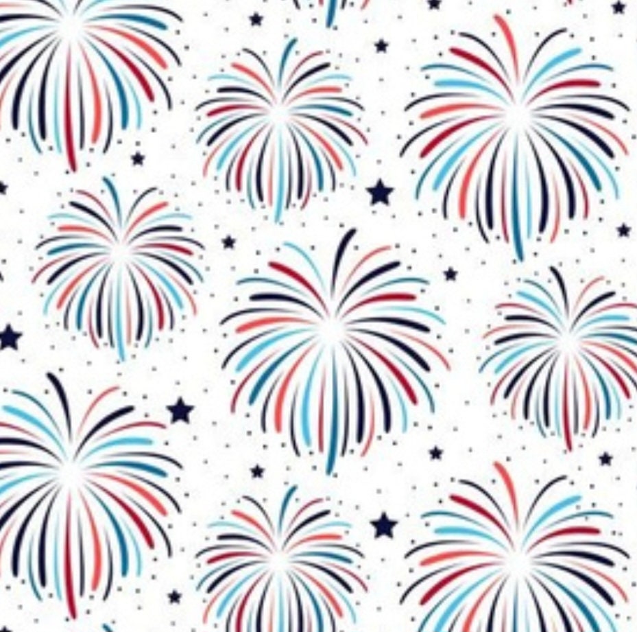 Star Spangled Night on White Scrub Caps