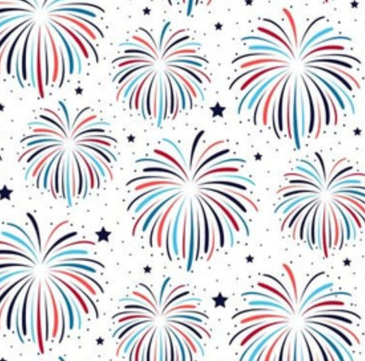 Star Spangled Night on White Scrub Caps