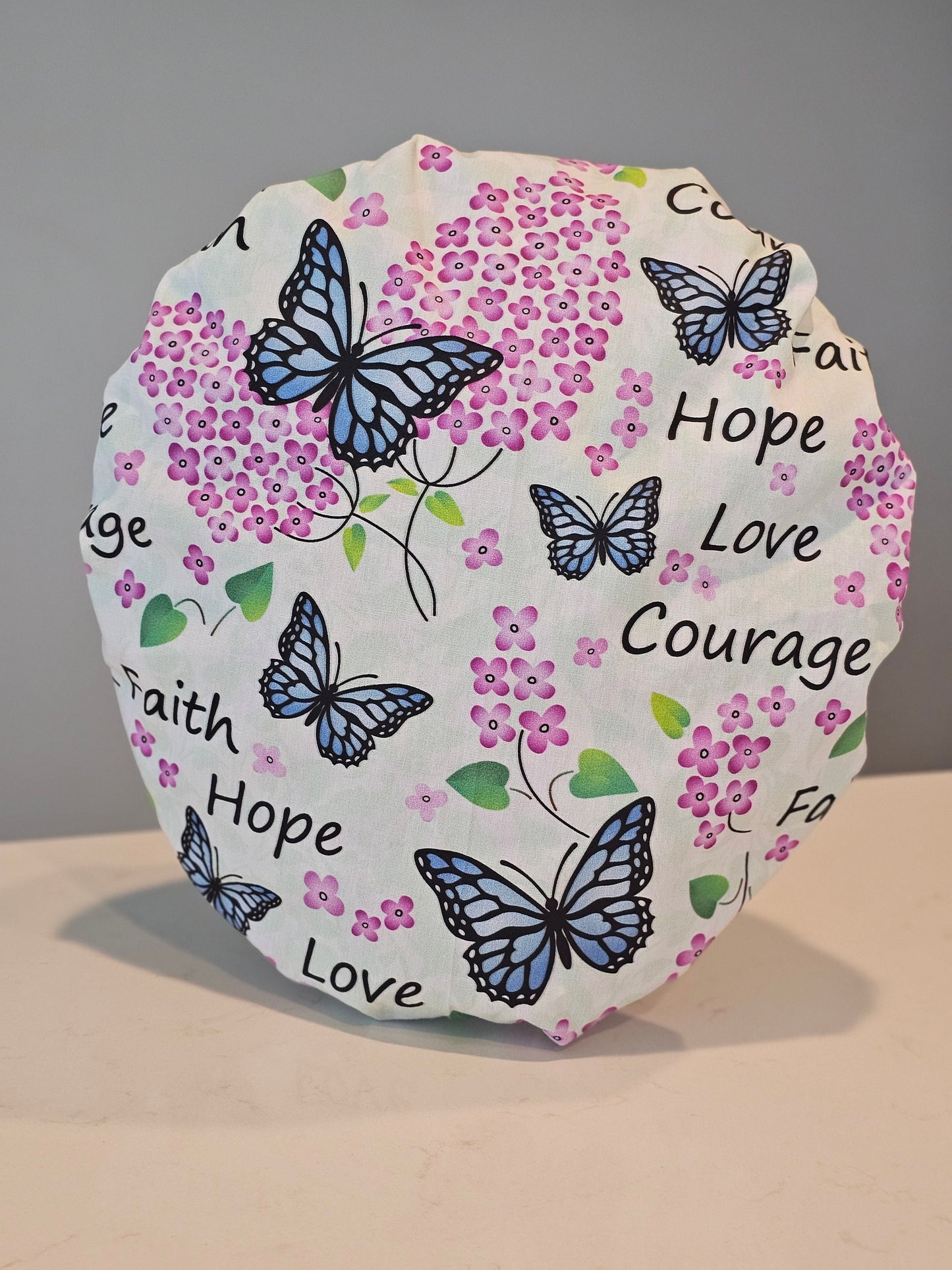 Lilacs and Blue Butterflies Faith Scrub Caps