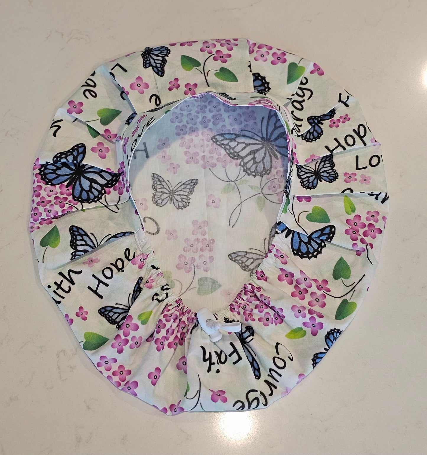 Lilacs and Blue Butterflies Faith Scrub Caps