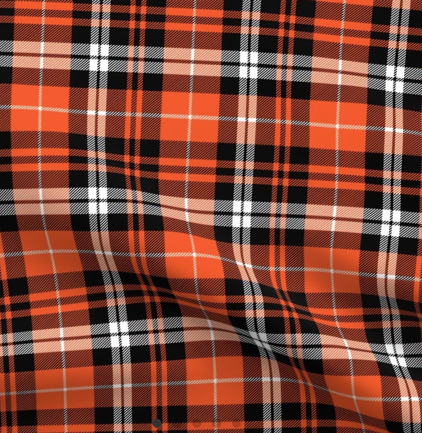 Pumpkin Fall Plaid Orange Black White Scrub Caps