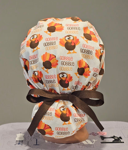 Gobble Gobble Gobble Thanksgiving Scrub Caps