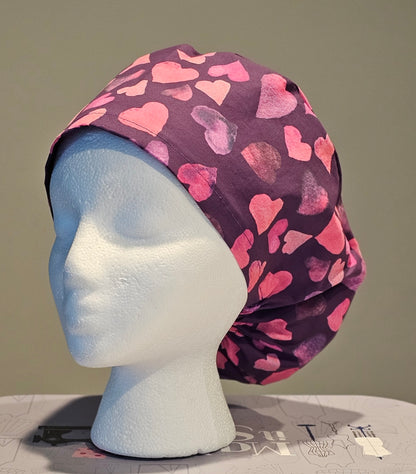 Surgical Scrub Caps Be My Valentine in Eggplant Scrub Caps