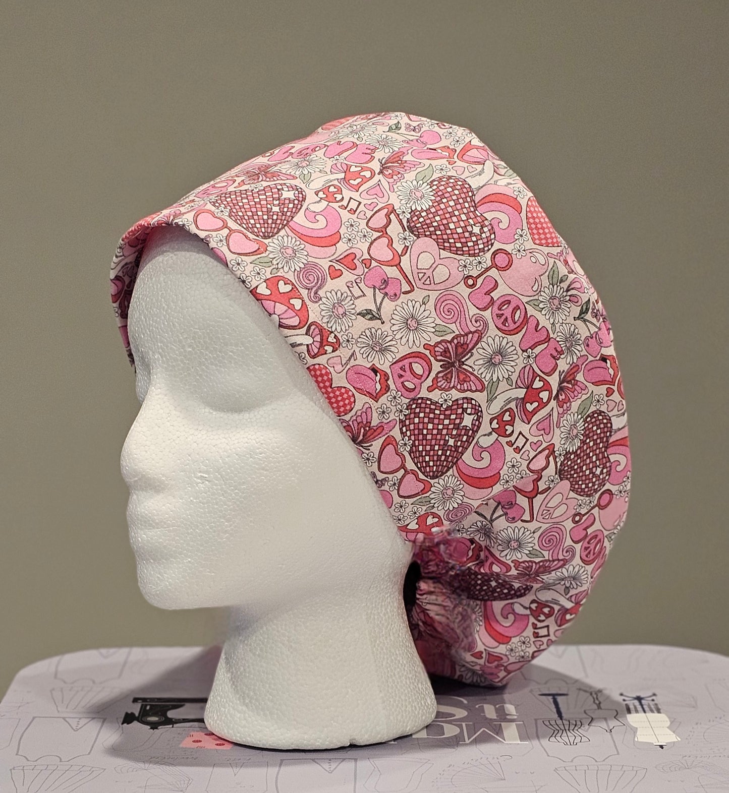 Surgical Scrub Caps Hippie Love Valentine Surgical Scrub Caps