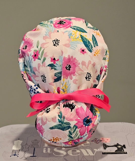 Floral and Berry Scrub Caps