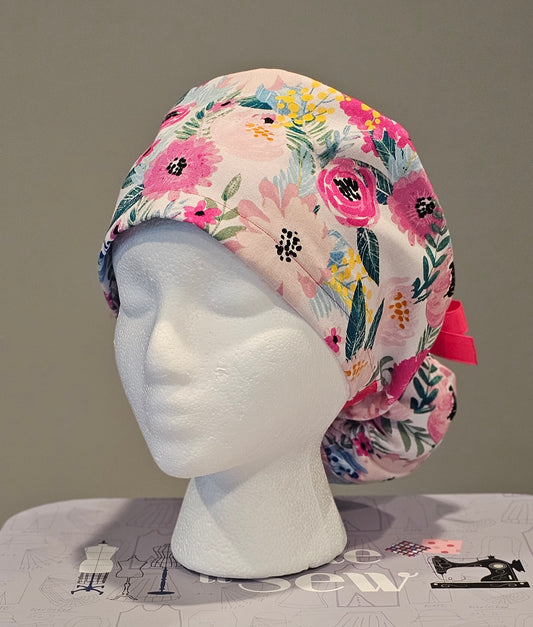 Floral and Berry Scrub Caps