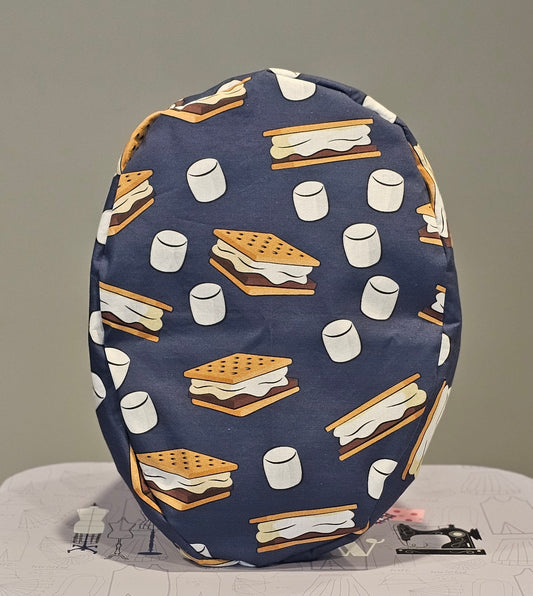 S'mores And Marshmallows On Adventure Blue Scrub Caps