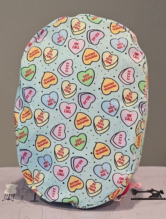 Anesthesia Candy Hearts Scrub Caps
