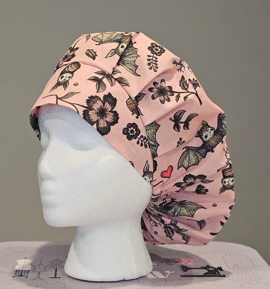 Bats And Hearts Halloween Scrub Caps