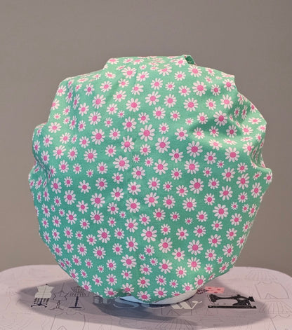 Spring Packed Daisies Floral Scrub Cap