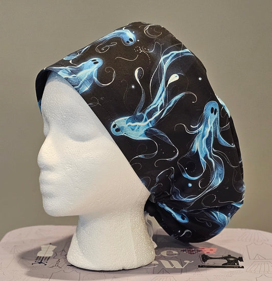 Creepy Glowing Ghost Halloween Scrub Caps