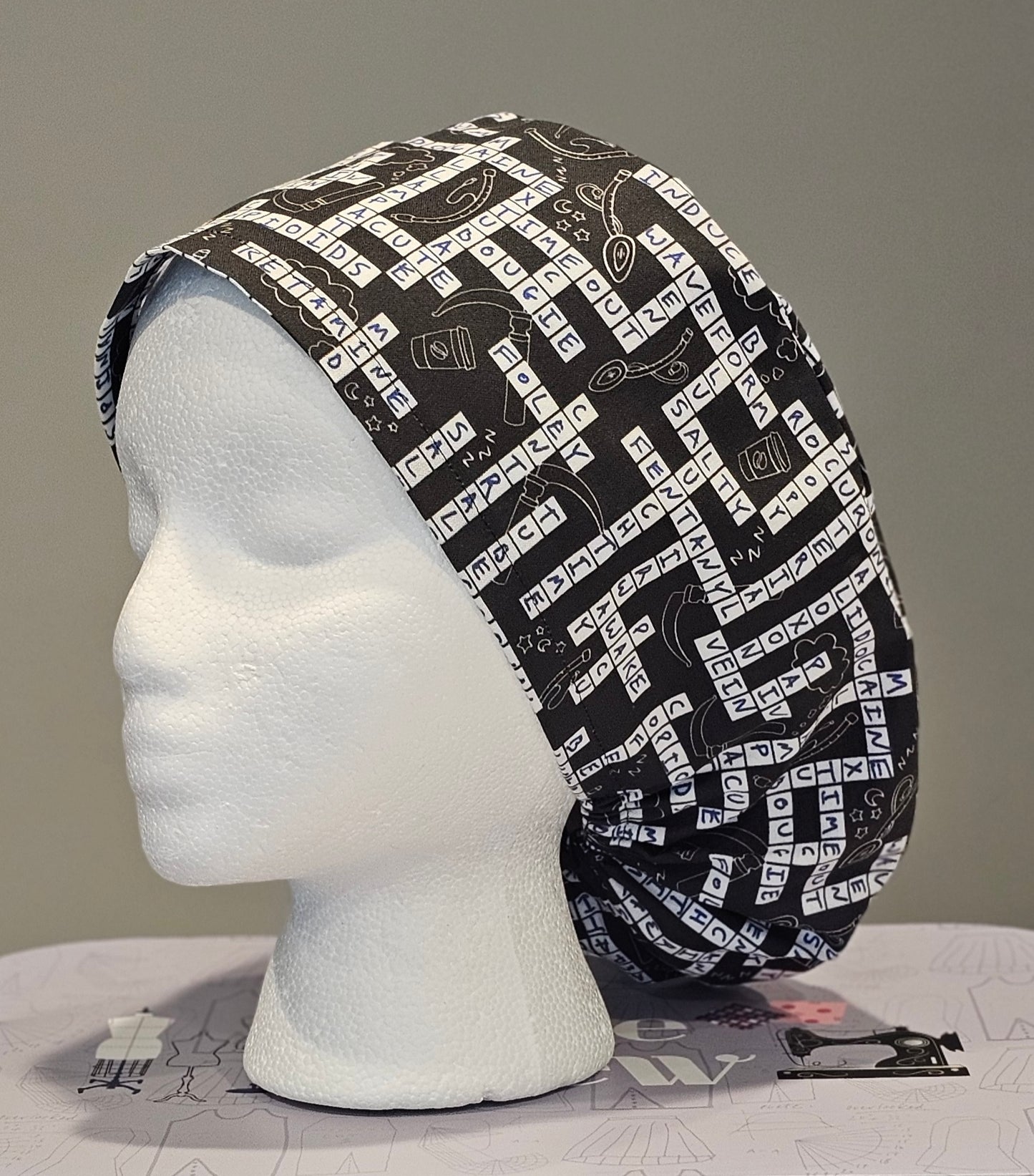 Anesthesia Crossword Puzzle Handwritten Scrub Caps