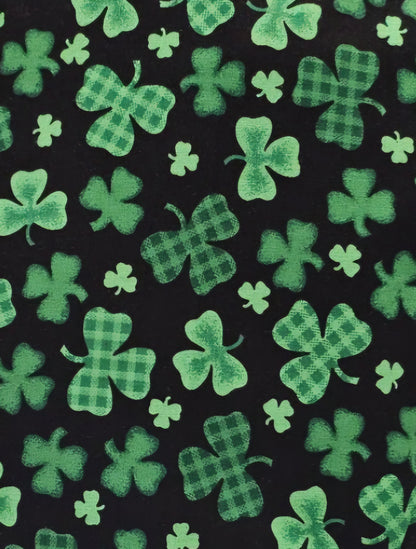 Clovers on Black St. Patrick's Day Scrub Caps