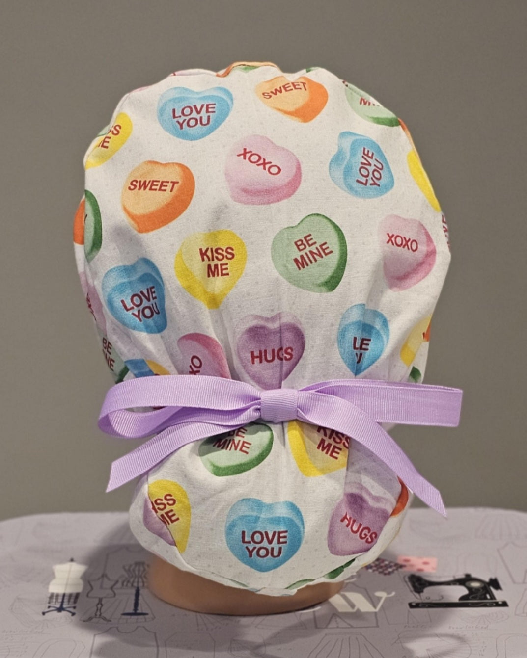 Surgical Scrub Caps Conversation Hearts Scrub Hats