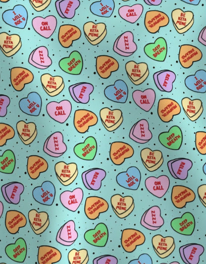 Anesthesia Candy Hearts Scrub Caps
