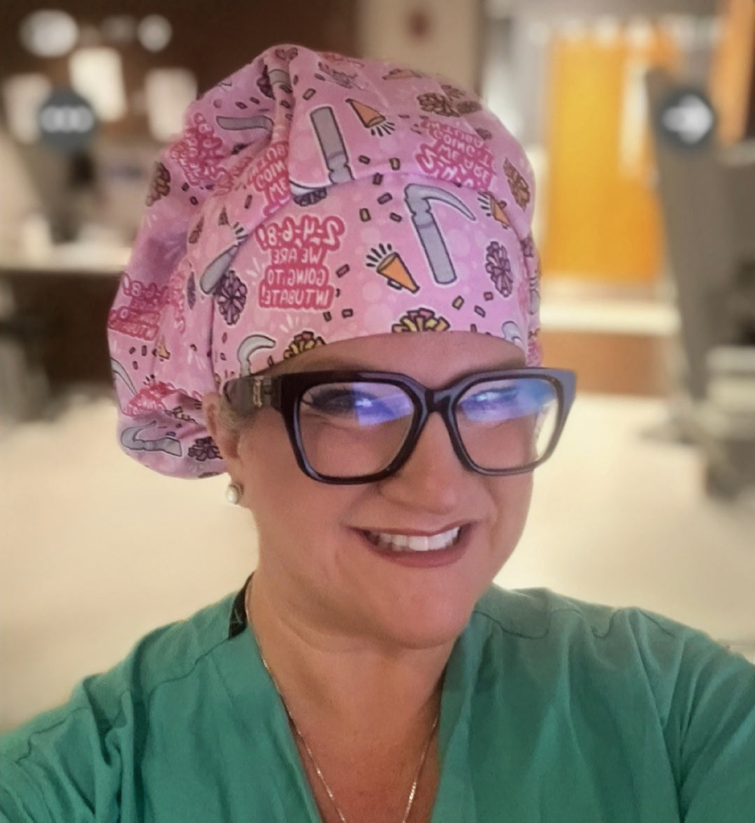 2-4-6-8 We Are Going To Intubate Scrub Caps