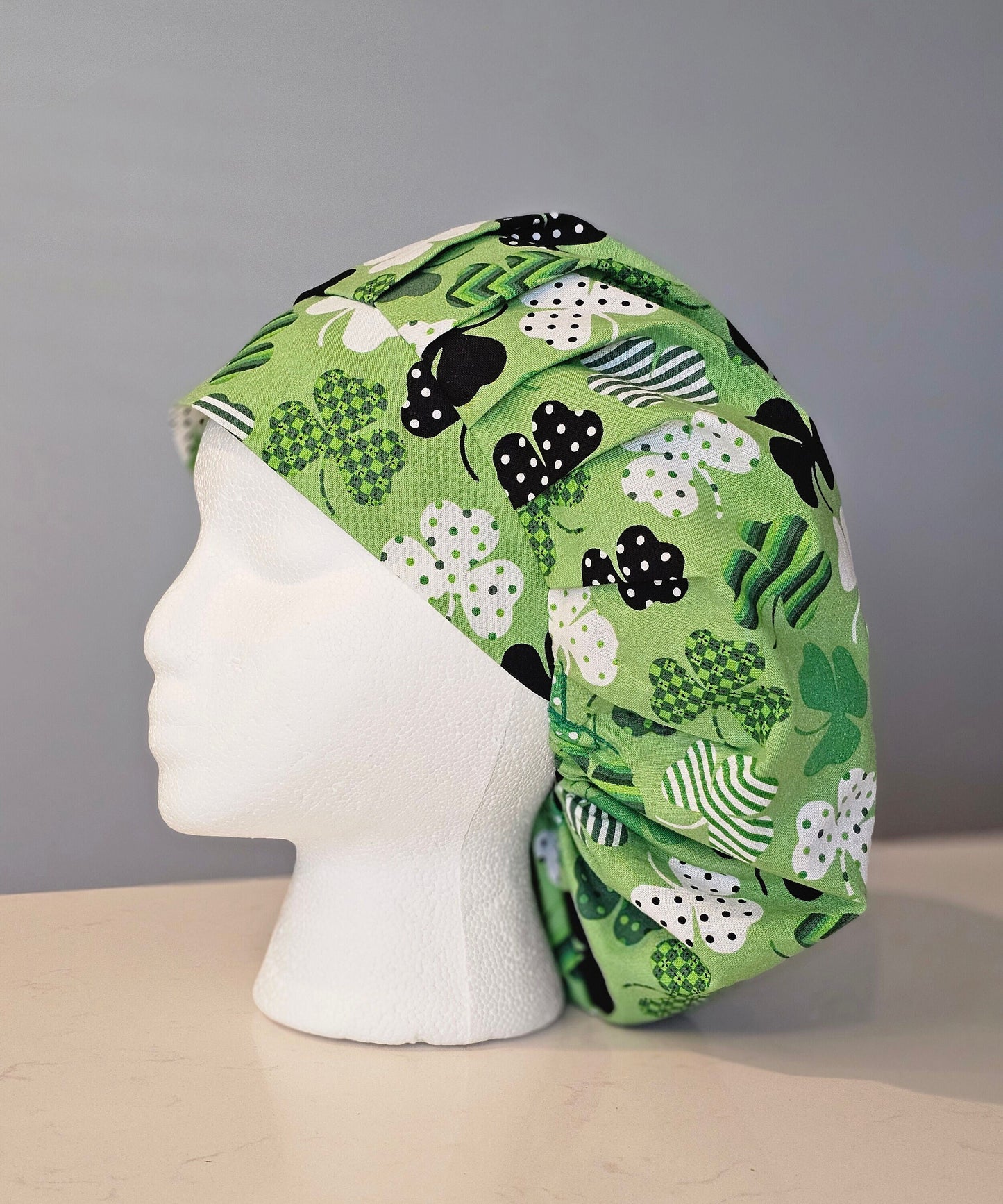 Patterned Shamrocks St. Patrick's Day Scrub Hats