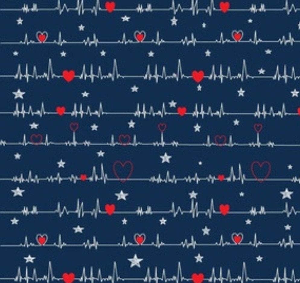 EKG with Stars on Blue