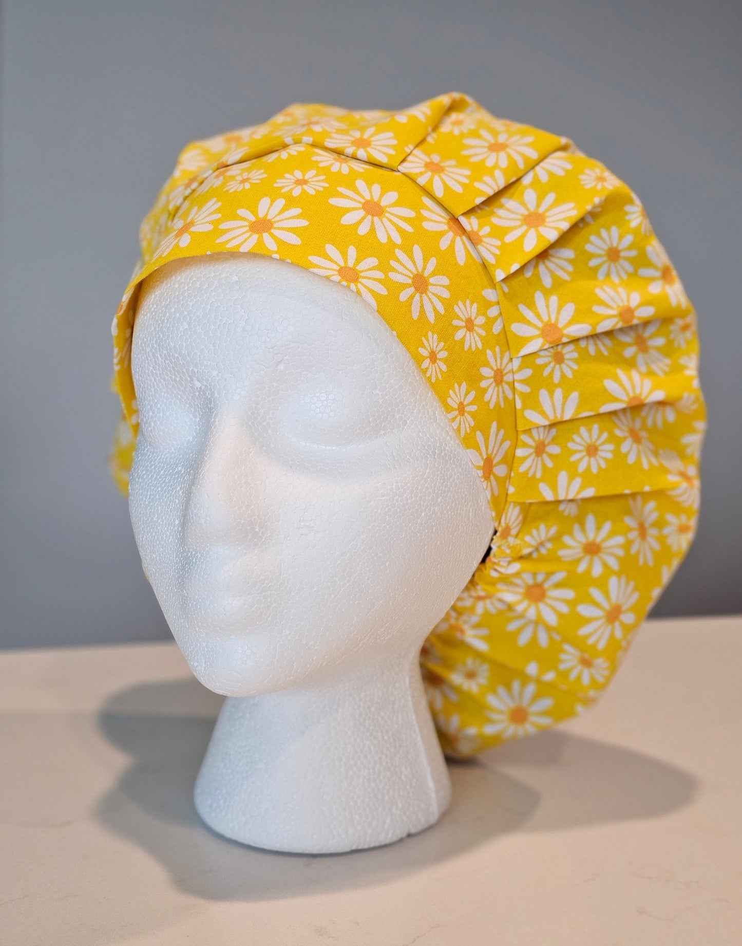 Spring Floral Yellow Bouffants, Ponytails, and Skull Caps