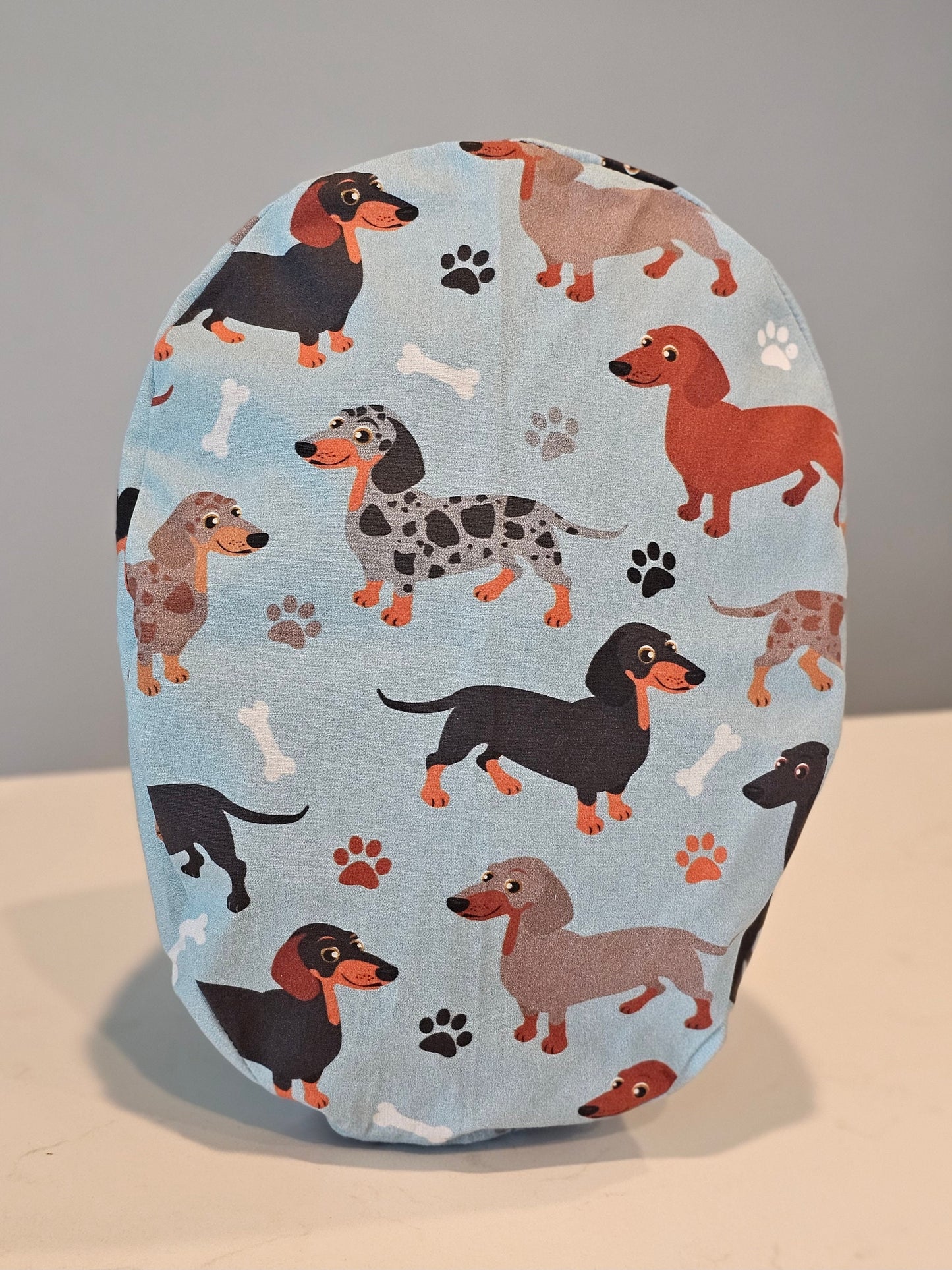 Dachshund Dogs on Blue Scrub Caps