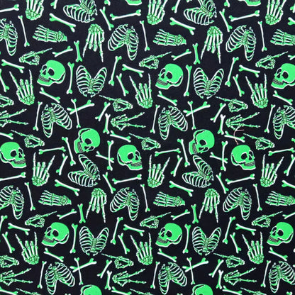 Halloween Glow In The Dark Bones and Skulls Scrub Caps