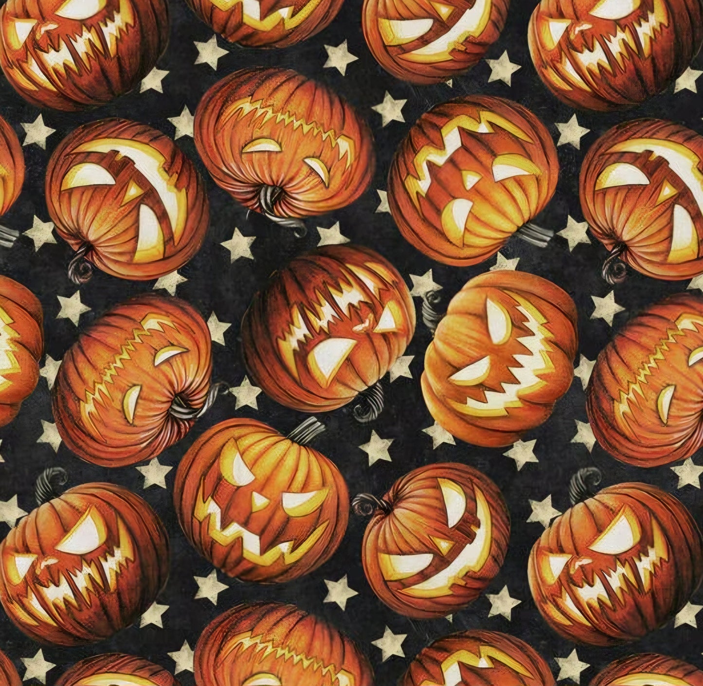 David Textiles Jack O Lanterns on Black Halloween Scrub Caps