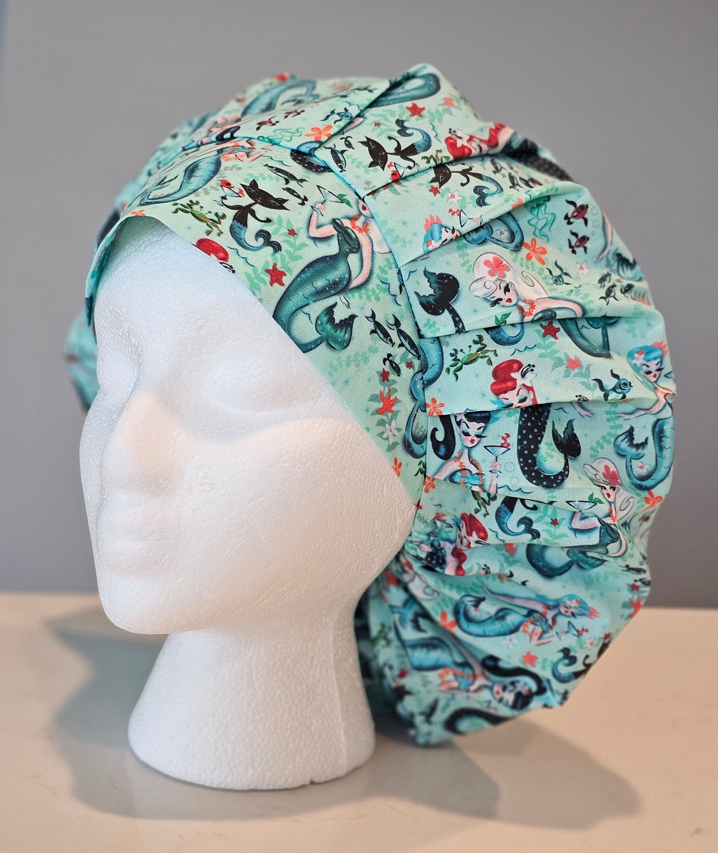 Martini Mermaid Scrub Caps