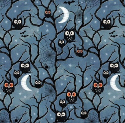 Spooky Woods And Owls Halloween Scrub Caps