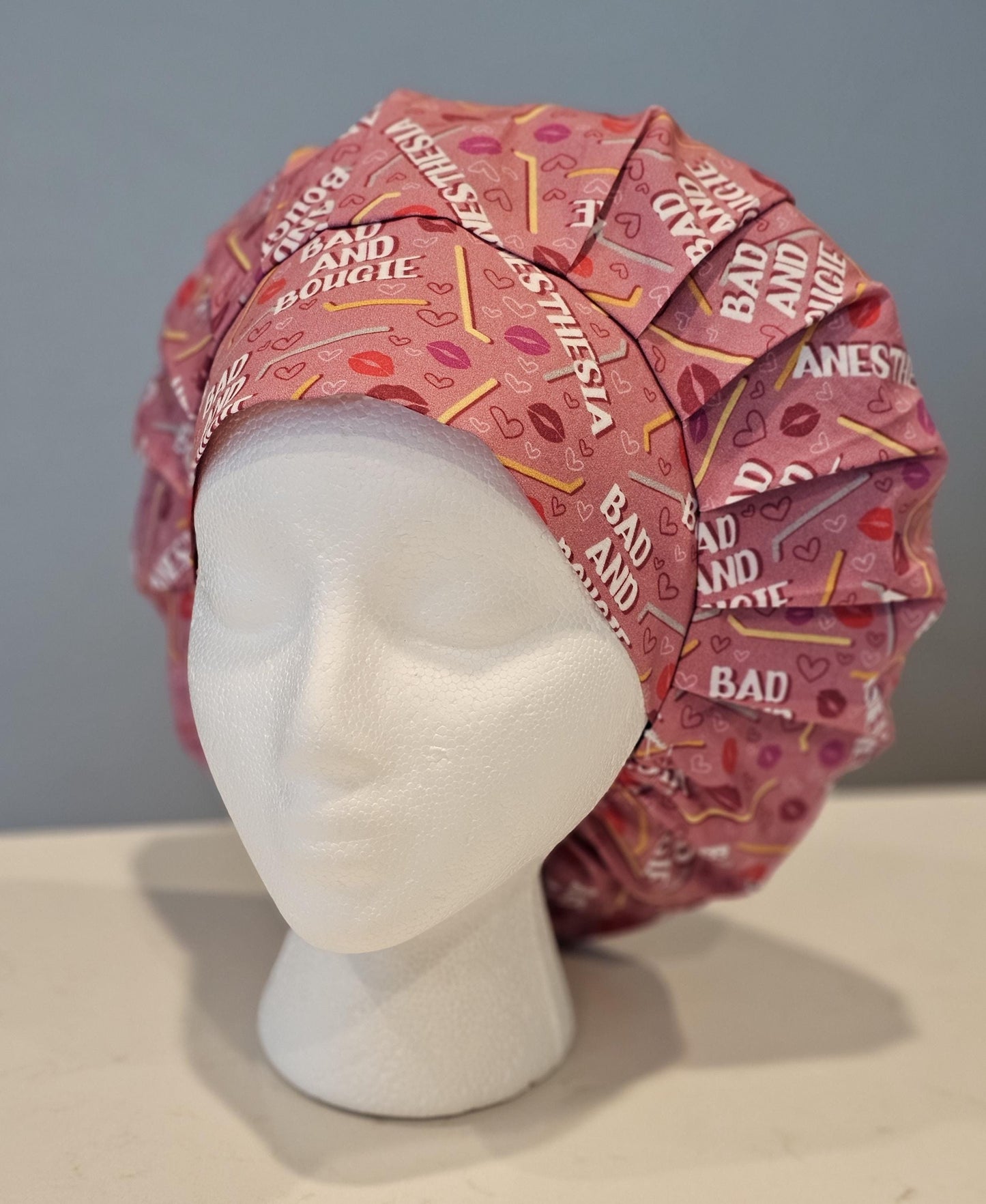 Bad and Bougie Scrub Caps in Bouffants, Euros, Ponytails, and Skull Caps