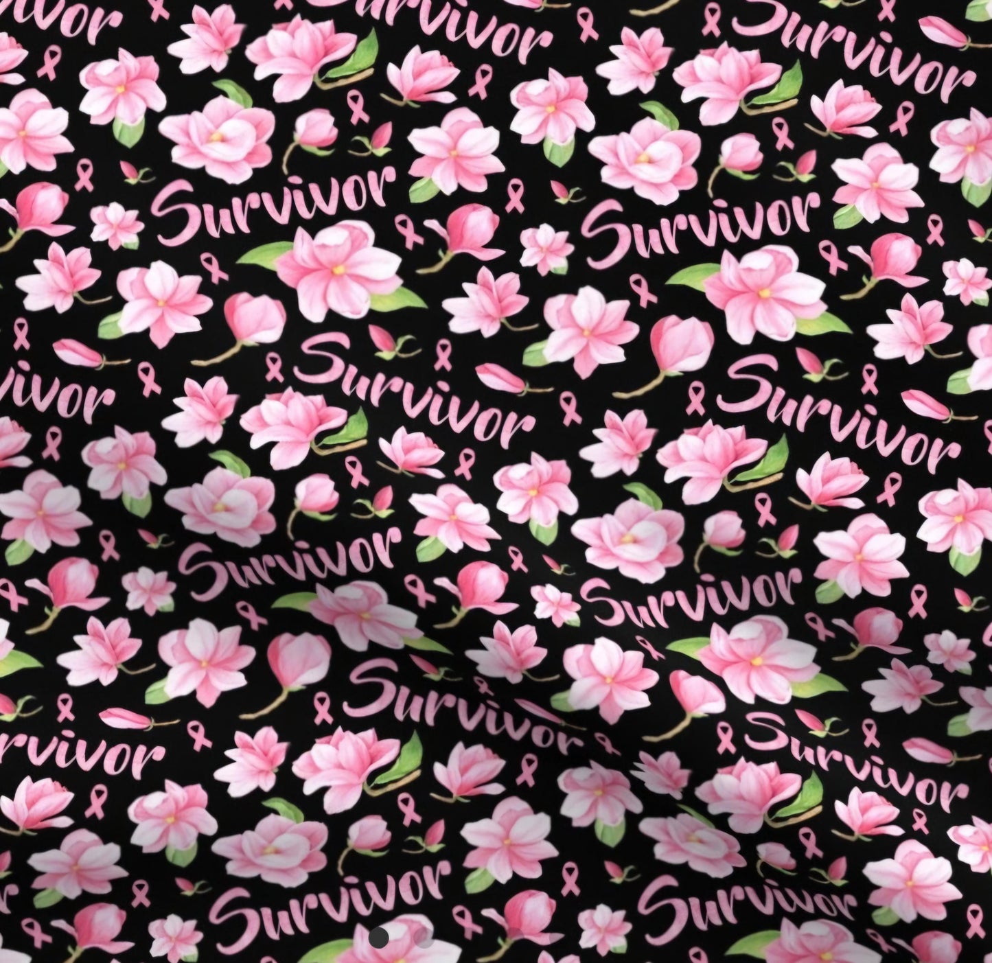 Survivor Pink Ribbons And Flowers Scrub Caps