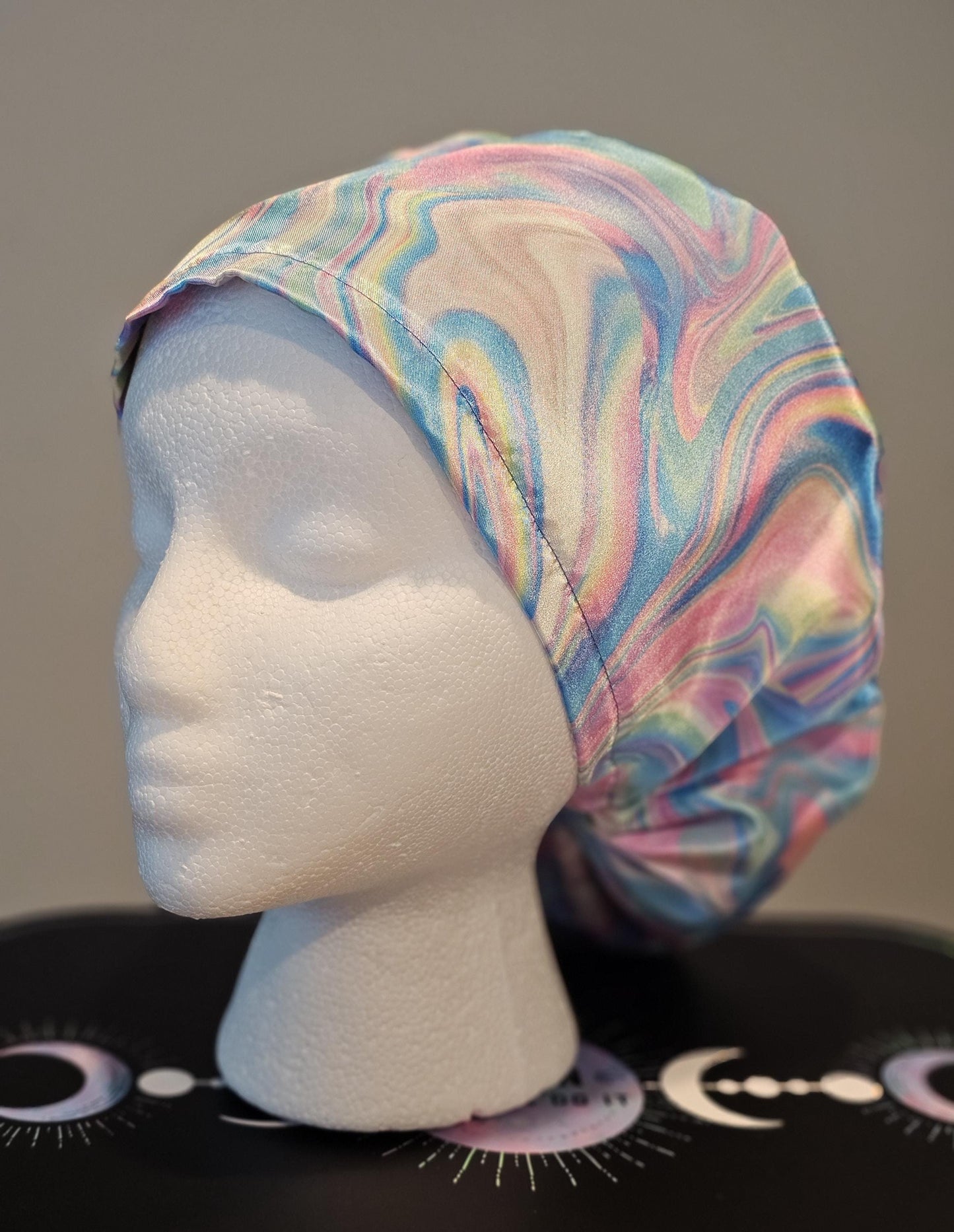 Pastel Liquid Prism Colors Satin Scrub Caps