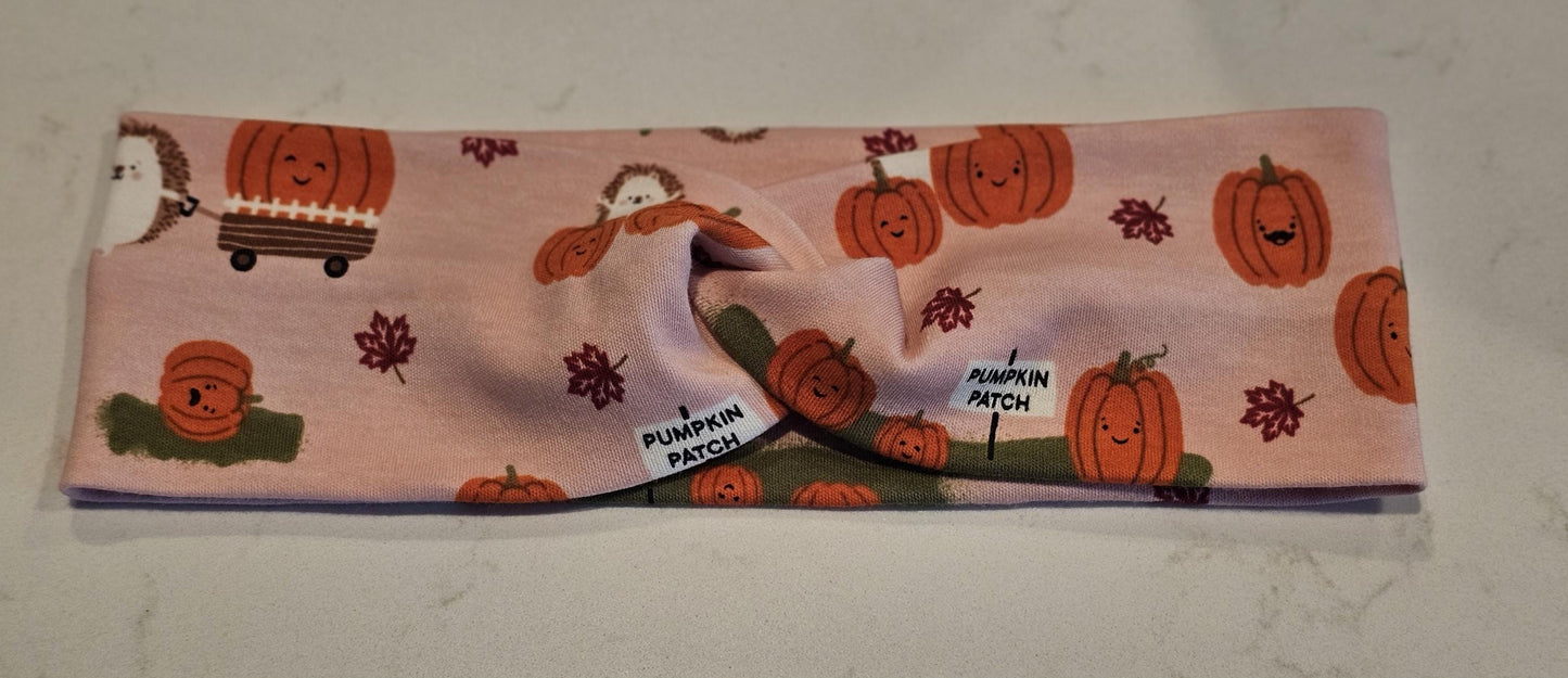 Pink Pumpkin Patch Twist Headband