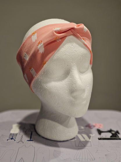 Pink Western Ghosts Halloween Twist Headband