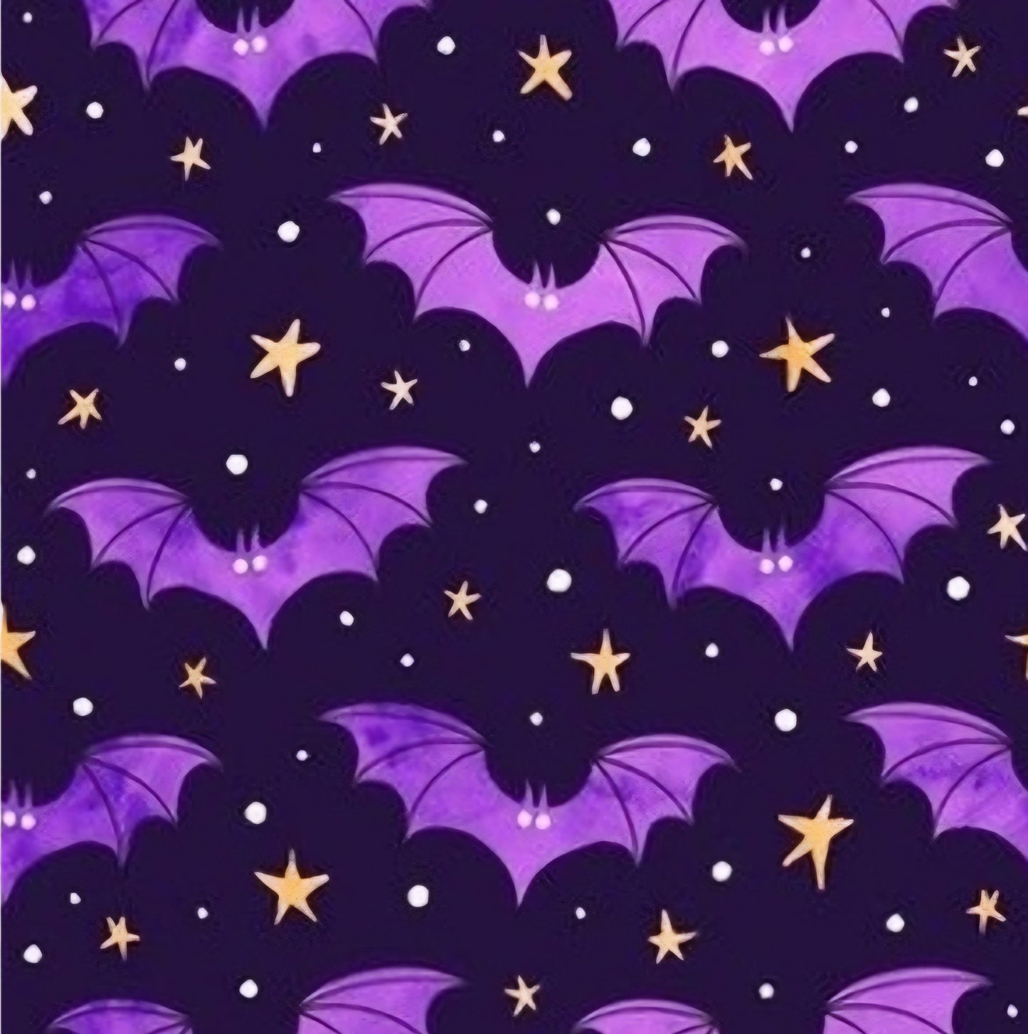 Purple Bats on Black Halloween Scrub Caps