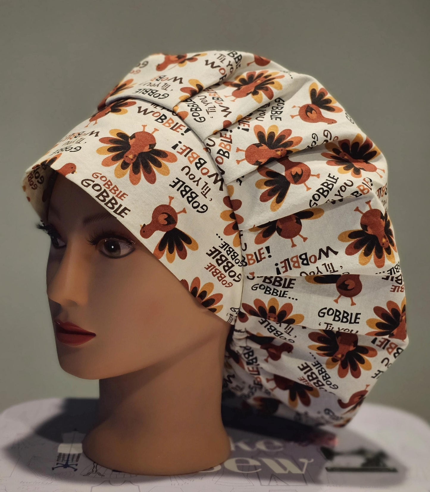 Scrub Hats By MD Gobble Gobble Til You Wobble Thanksgiving Bouffant Surgical Scrub Caps