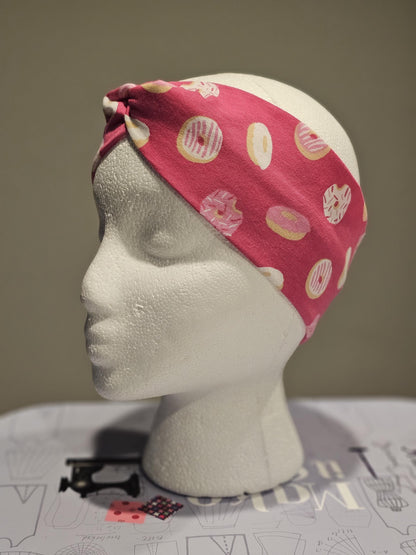 Donuts On Pink Twist Headband